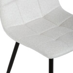 Židle jídelní, bílá látka, čtyřnohá kovová podnož, černý mat