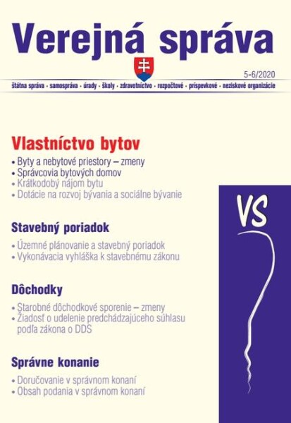 VS 5-6/2020 sk – Stavebné konanie a vlastníctvo bytov, Stavebné povolenie - postup (e-kniha) - kolektiv autorů