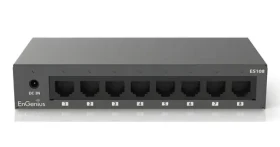 EnGenius ES108 černá / Switch / 8x Gigabit LAN / unmanaged / bez ventilátoru / na zeď (ES108)