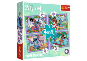 Mamido Puzzle Bláznivý den Lilo a Stitch 4v1 Trefl