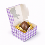 Cake star Velikonoční krabička kostka fialová 10x10x6,5 cm