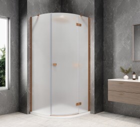 POLYSAN - GLOBE COPPER MATT čtvrtkruhový sprchový kout 900x900, matné sklo, pravé GB2690MRPG