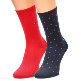 Ponožky Tommy Hilfiger 2Pack 100001493007 Red/Navy Blue/Red Dots Pattern