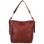 Módní dámská kožená kabelka na rameno Sherica, tmavě hnědá