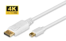 MicroConnect kabel Mini DisplayPort (M) - DisplayPort (M) 2m bílá / 4K (DP-MMG-180M)