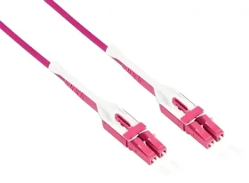 Good Connections LC/LC UNIBOOT fialová / Optický patch kabel / OM4 Duplex / 50/125 µm / LSZH / 0,5 m (LW-U8005LC4)