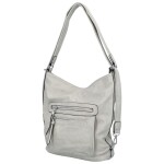 Dámská praktická koženková kabelka/batoh Milie, světle šedá