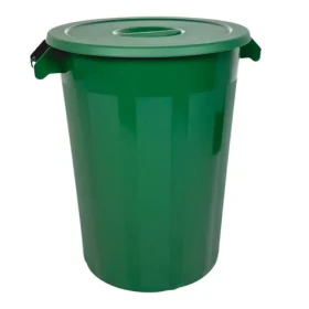 Denox INDUSTRIAL zelená / Odpadkový koš / 100 l / s víkem / PP plast
