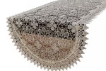 DumDekorace Oválný krajkový ubrus béžový Šířka: 50 cm | Délka: 100 cm