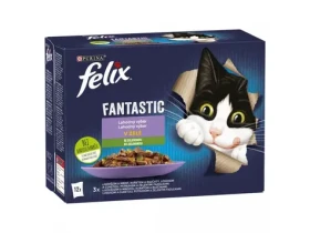 Purina Felix Fantastic multipack výběr se zeleninou 12 x 85 g / Kapsičky pro kočky (7613039900147)