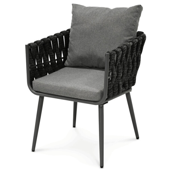 Zahradní židle, kov, látka, šedá, AZC-1105 GREY