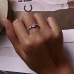 Stříbrný prsten opálem Mateo, stříbro 925/1000, srdce, Růžová