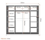 Šatní skříň Werona 3D Barva korpusu: Dub - Artisan, Rozměry: 233 cm, Dveře: Dub-Artisan