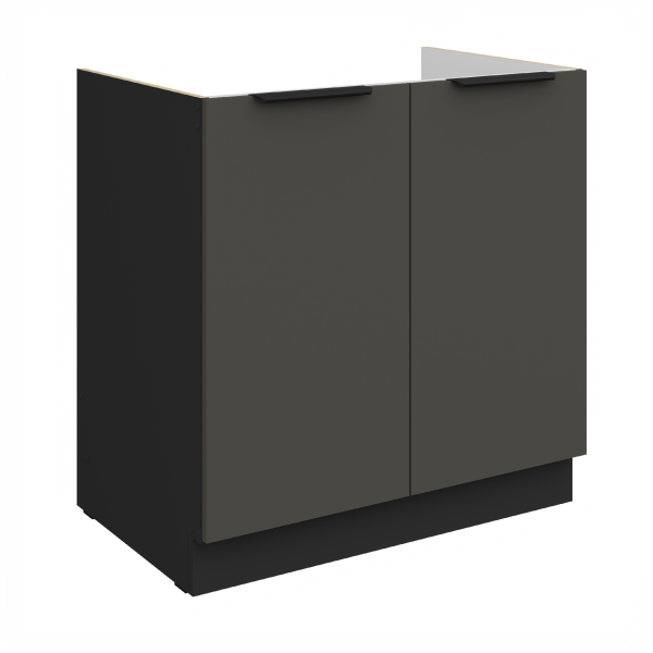 Spodní skříňka pod dřez Aria 80 ZL 2F BB Barva korpusu: Černá, Barva dvířek: GR - Graphite AFM