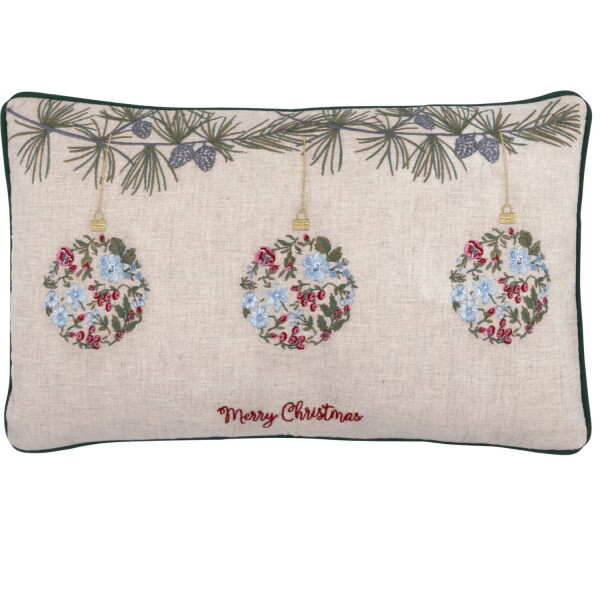 GREEN GATE Povlak na polštář s výšivkou Joelle White 30 × 50 cm, béžová barva, textil