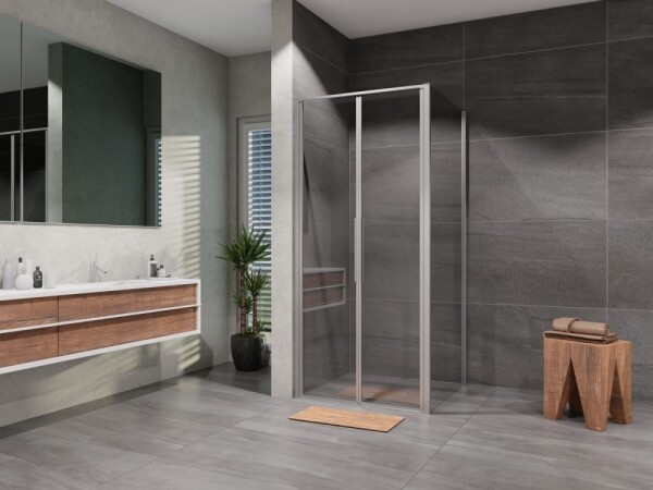 Lansanit Sprchový kout čtverec otevírací dvoukřídlý Tadao 900x900, chrom, čiré sklo