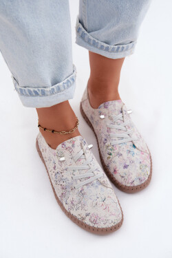 Okenní vzorové polobotky z přírodního semiše Multicolor Flaria 37