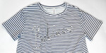 HOSH Dámské dlouhé pruhované tričko s nápisem Velikost: UNI