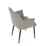 Židle jídelní, hnědá vodoodpudivá látka, černý matný lak, kovové nohy