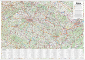 Česko - automapa nástěnná 1:360 000 s plastovými lištami (1360x970mm)