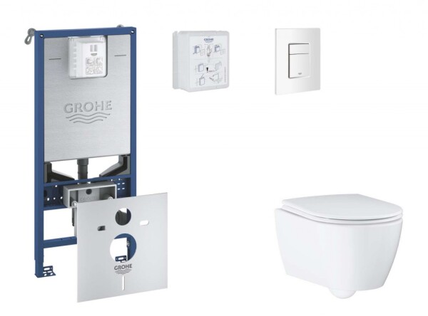 GROHE - Rapid SLX Set předstěnové instalace, klozetu, sedátka SoftClose a tlačítka Skate Cosmopolitan, alpská bílá SANI11BB3113