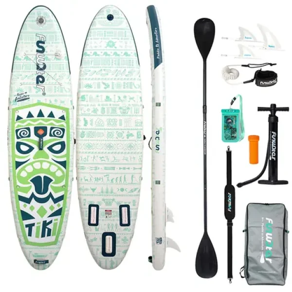 FunWater Nafukovací Paddleboard SUPFW05D Tiki 320cm zelená / příslušenství (SUPFW05D)