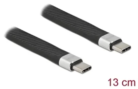 Delock USB Type-C - USB Type-C 13 cm černá / FPC plochý stuhový kabel / USB 3.2 Gen 2 / PD 5 A / 10 Gbit/s (86939)