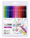 Tombow Sada oboustranných fixů TwinTone - Brights