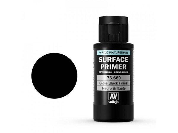 Vallejo Surface Primer 73660 Gloss Black Primer 60 ml