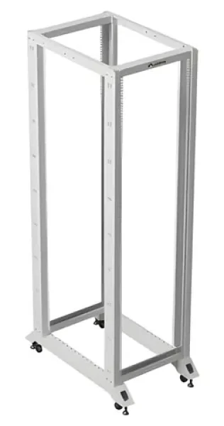 Lanberg Open Rack 42U šedá / Stojanový rozvaděč / 19" / Šířka 600 mm / Hloubka 1000 mm / nosnost 600 kg (OR01-6042-S)