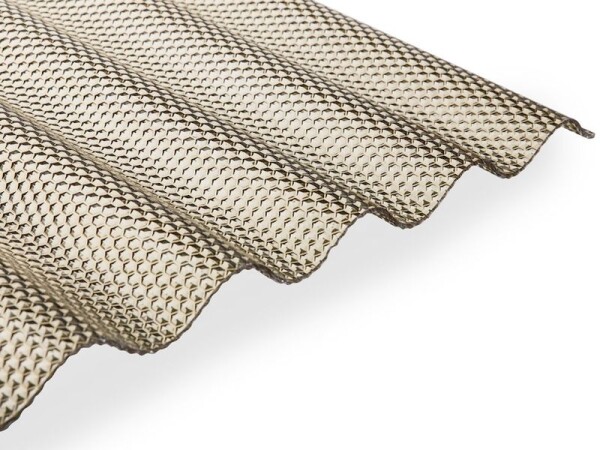 GEOMAT Polykarbonátová vlnitá deska Guttagliss WABE bronzová, 1050 mm m² m²