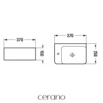 CERANO - Umývátko keramické Pulo - závěsné levé - bílá lesklá - 37x25 CER-680375