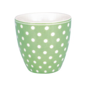 GREEN GATE Mini latte cup Dotty Pale Green 130 ml, zelená barva, porcelán