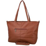 Trendy dámská koženková kabelka na rameno Coveri Longi, hnědá