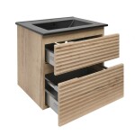 Koupelnová skříňka 2 zásuvková s umyvadlem Naturel Savona 58x53x44,8 cm dub Halifax mat SAVONA260DHC SAVONA260DHC