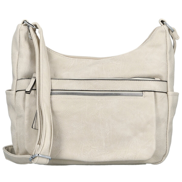 Módní dámská koženková crossbody kabelka Mayra, krémová