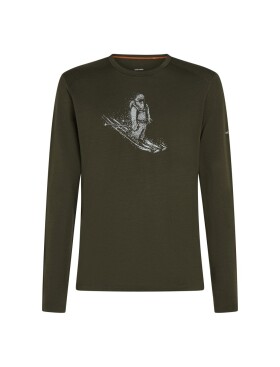 ICEBREAKER Mens Merino 200 Oasis LS Crewe SkiingYeti, Dark Loden (vzorek) velikost: M