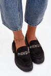 Eko Semišové Mokasíny Dámské S Dekorativní Broží Černé Valiana 39