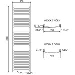 MEXEN - Helios otopný žebřík/radiátor 1800 x 500 mm, 671 W, zlatá W103-1800-500-00-50