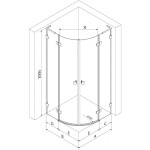 MEXEN/S - Lunar L sprchový kout čtvrtkruh křídlový pravá 100 x 90, transparent, černá 833L-100P-090L-70-00
