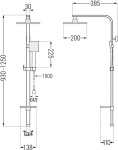 MEXEN/S - Q45 černá sprchový sloup 798454595-70