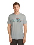 Pánské merino triko s krátkým rukávem ICEBREAKER Mens 150 Tech Lite SS Tee Transportage, Proto Grey velikost: XL