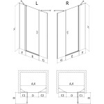 MEXEN/S - Mist sprchové dveře křídlové 120, transparent, zlatá kartáčovaná 8A4-120-001-55-00