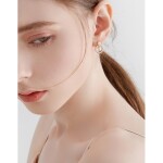 Náušnice s perlou a zirkony Noa Rose Gold, Zlatá