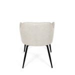 Židle jídelní, krémová látka, černý kov