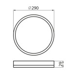 SAPHO - AZPO stropní LED svítidlo, ø 290, 18,5W, 3000/4000/6000K, IP54, černá mat 31515