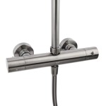 Sprchový systém SAT Aurum s termostatickou baterií broušený gun metal SATSSTKAURBGM SATSSTKAURBGM