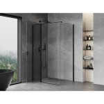 MEXEN/S - Mist T sprchový kout dveře křídlové 90 x 95, transparent, černá 8A4T-090-095-70-00