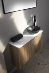 SAPHO - MINOR betonové umývátko na desku, Ø 26cm, antracit mat MR26016