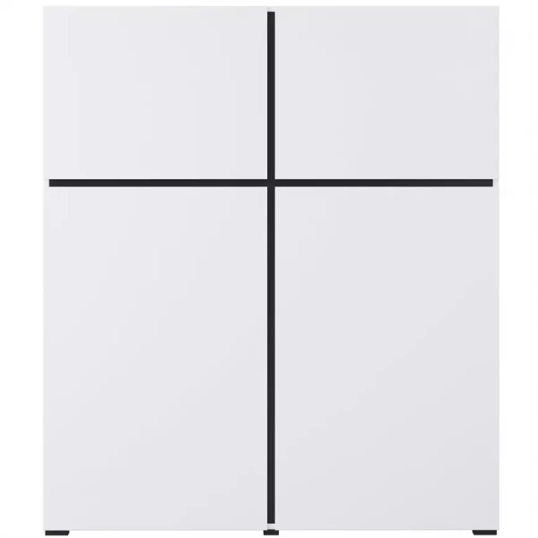 Komoda Cross vysoká 4D bílá/černá